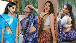 Tamil serial actress mithrachandhini latest saree nave😍 photoshoot video🌹💖