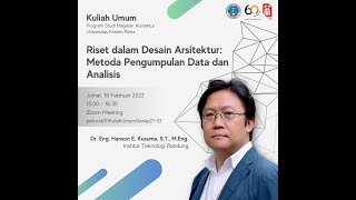 RISET DALAM DESAIN ARSITEKTUR : METODA PENGUMPULAN DATA DAN ANALISIS