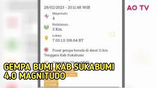 Gempa bumi 4.0 Magnitudo Getarkan Sukabumi,  1 Maret 2023