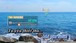 KARAOKE CHỜ ĐÔNG tnv beat TONE NỮ