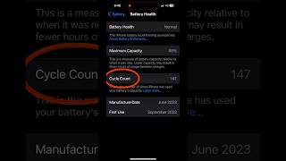 How to check iPhone battery 🔋 cycle count | ios 17.4 update #shorts #iphone #ios