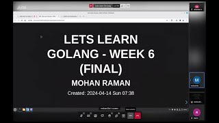 Lets Learn GoLang | Tamil | Week 6 (Final)