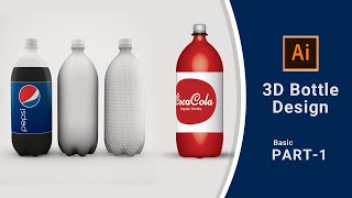 3D Bottle Design in illustrator | Basic Desing Part-1 | Samim 360