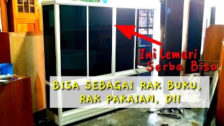 Review Lemari Etalase Kaca, Lemari Rak Buku 6 Pintu Bahan Aluminium & Kaca