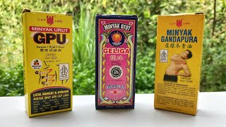 Review Minyak Otot Geliga, Minyak Urut GPU & Minyak Gandapura