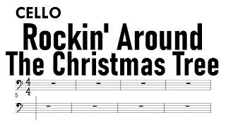 Rockin' Around The Christmas Tree Cello Sheet Music Backing Track Partitur