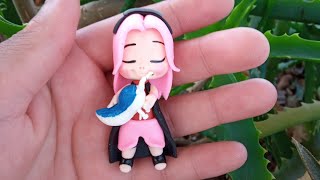 como fazer Sakura em biscuit  #baby # Naruto