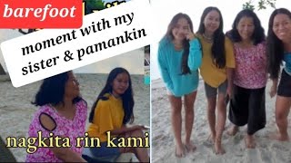 barefoot moment with my sister and pamangkin at tropical villas panglao bohol, philippines.