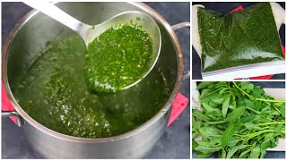 أفضل طريقة لتخزين الملوخية و الحفاظ على لونها الاخضر وقوامها مع طريقة طبخها بعد التخزين| green soup