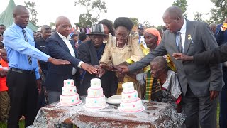 Celebrating International Day for Older Persons, Kadaga applauded Hon Kisa for helping his people.