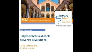 FAD Sincrona ECM "Dal prediabete al diabete: prevenire l'evoluzione" OMCeOMI