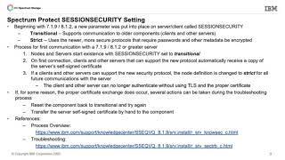 IBM Spectrum Protect Session Security when upgrading from V7 to V8 - Demo