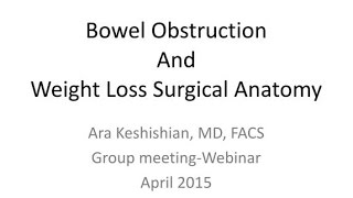 Bowel Obstruction Webinar 5-20-2015