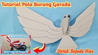 Cara membuat pola Garuda untuk sepeda hias dari kardus