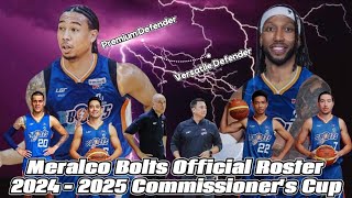 Meralco Bolts Official Roster 2024 -2025 PBA Commissioner's Cup