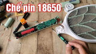 Thay pin LiOn 18650 cho vợt muỗi đơn giản.