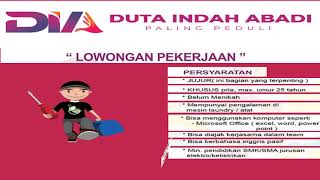 Lowongan Kerja Loker Minimal Tamatan SMA PT. Duta Indah Abadi, Gaji, Bonus Lembur