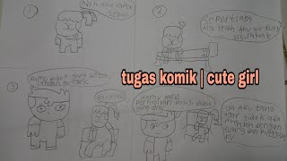 Membuat Komik | tugas kinan | sekolah online | komik Cute girl