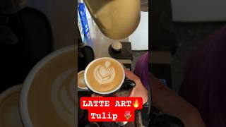 LATTE ART 🔥 drawing a Tulip 🌷 #latte #baristadaily #barista #coffeeart #latteart #coffeelover