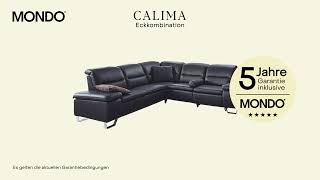 MONDO Calima Ecksofa mit Echtlederbezug in Brombeer