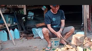 AKTIVI BERSAMA AKI NANGKA DI SEBELAH PETANG HARI INI // TULONG AKI NANGKA BELAH KAYU //