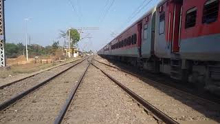 Puri bound Ahemdabad Superfast skipping Deobaloda Charoda flat at 110kmph with cracking track sounds