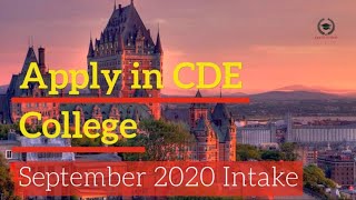 CDE College: September 2020 Intake | Sherbrooke | Quebec | Canada | Apply Global | Canada Study Visa