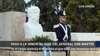 Con una recreación teatral el acto por San Martín se realizó en el campo histórico El Plumerillo