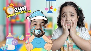 Um dia inteiro sendo BABÁ do meu PAI | CANAL DA MARINA