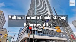 Toronto Midtown 2 bedroom condo Staging  | how we stage 600-699 Sqft project | iHome Staging Inc.