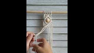 Macrame Diamond Pattern with Wooden Beads Tutorial #shorts #macrame #tutorial