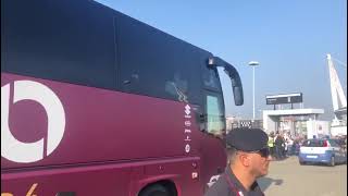 Juventus-Torino, l’arrivo del pullman granata all’Allianz Stadium