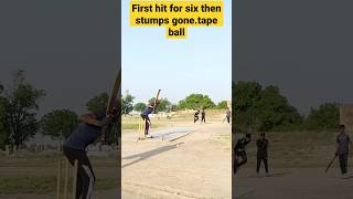 Tape ball | straight Six then stumps Brocken #youtubeshorts #shorts #cricketshorts #tapeballcricket