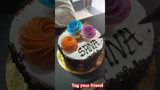 Tag your best friend #chocolatecake #shorts #ytshorts #decoration #status #cake #making  #sanaya