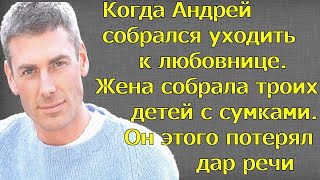 Когда Андрей собрался уходить к любовнице. Жена собрала троих детей с сумками. Он потерял дар речи