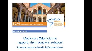 Fad sincrona ECM OMCeOMI: "Patologie dovute a disturbi dell'alimentazione"