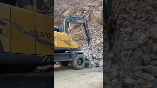 Volvo Excavator Working on Mining sites #hardwork #rockcrusher