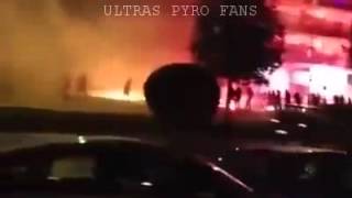 AEK vs OLYMPIAKOS FANS RIOTS  10/01/2016