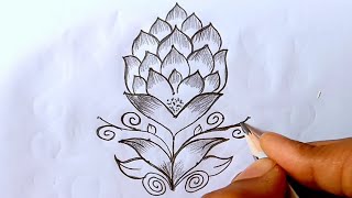 7*1 dots easy flowers rangoli design || easy creative rangolis || chukkala muggulu