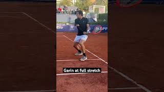 Cristian Garin at full stretch vs Dennis Novak Valencia Challenger 2024