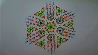 15x8 dots dream catcher creative rangoli || easy rangoli for dream catcher lovers