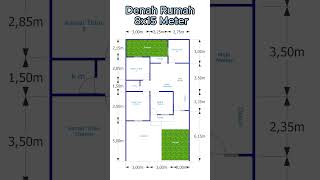 Denah Rumah 8x15 Meter #denahrumah #rumah #desianrumah