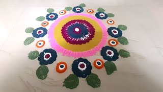 Easy Rangoli Design | Navaratri Rangoli Kolam | Pandaga Muggulu | Festival Kolam | Simple Rangoli