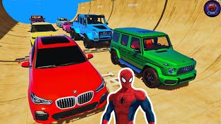 SPIDER-MAN AND SUPER CARS GO WILD ON THE MEGA RAMP! 🌟🚗 | GTA V