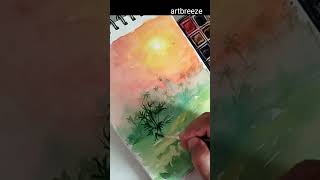 easy watercolor painting #watercolor #painting #art #shorts @artbreeze