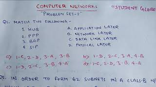 Computer Networks Gate practice questions | Problem Set -I | GATE BARC ISRO NET | OSI model layers