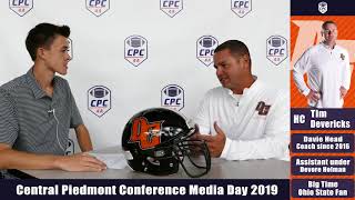 Davie County Head Football Coach Tim Devericks at CPC Media Day 2019