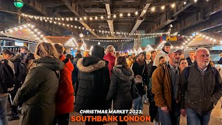 London Christmas Walk 2023: Southbank Christmas Market by the River Thames 🎄✨