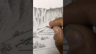 Oi Santos -wide waterfall #drawing #art #shorts