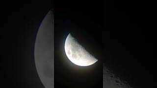 the first quarter moon through my telescope #moon #moonlight #telescope #astrophotography #planet